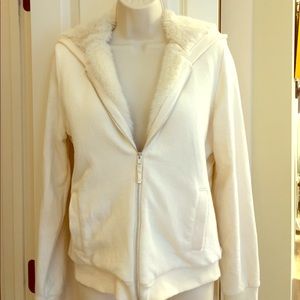 GAP Faux Fur Lined Hoodie Jacket - FITS LIKE A SMALL